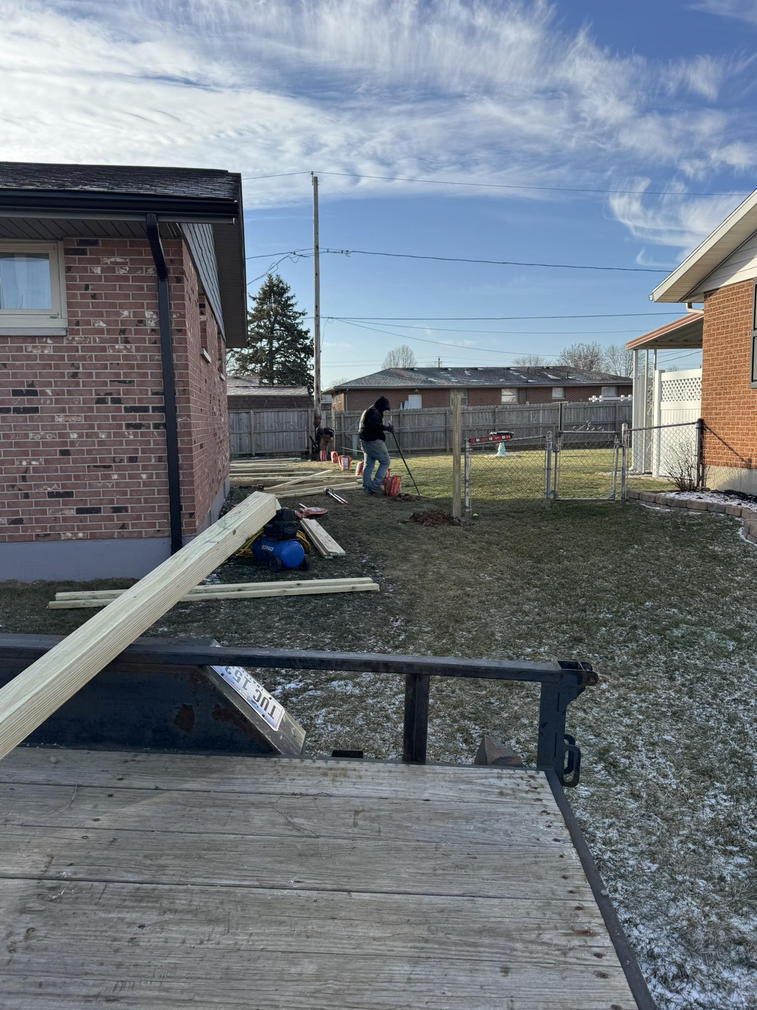 new vinyl fence installation modern home urbana ohio
