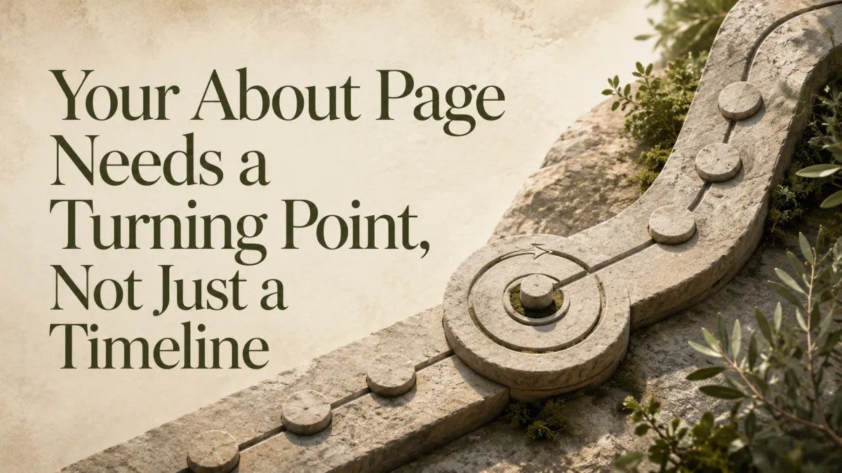 Your About Page Needs a Turning Point, Not Just a Timeline