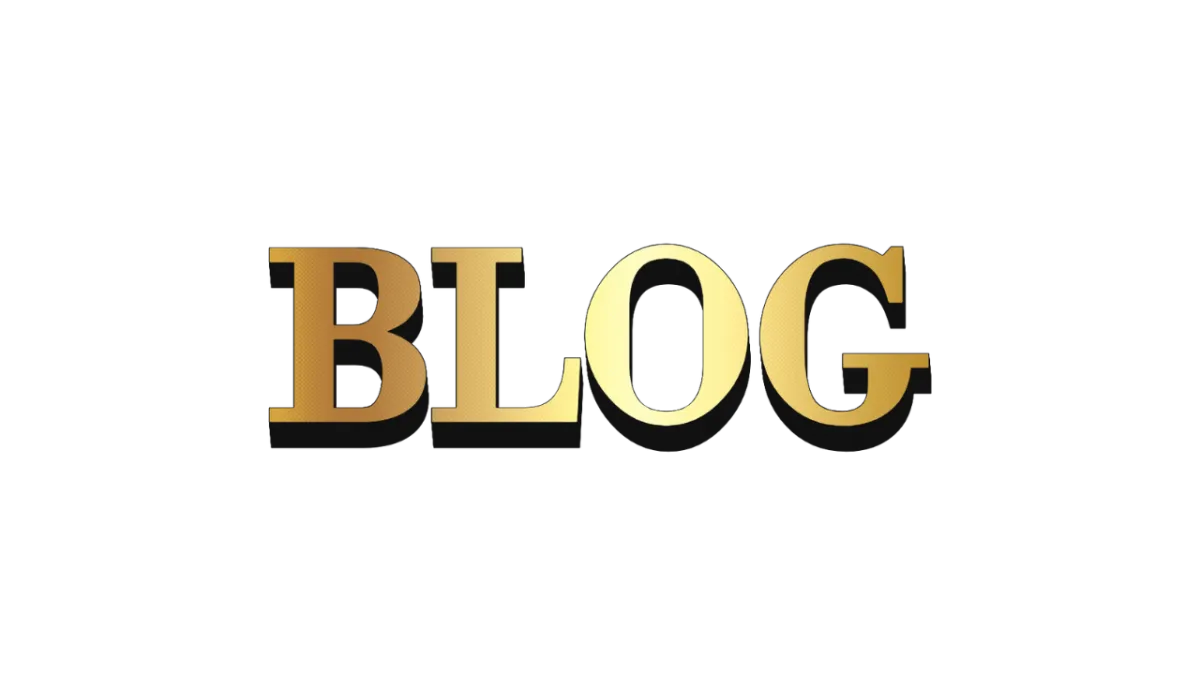 Gold Lettering of word BLOG