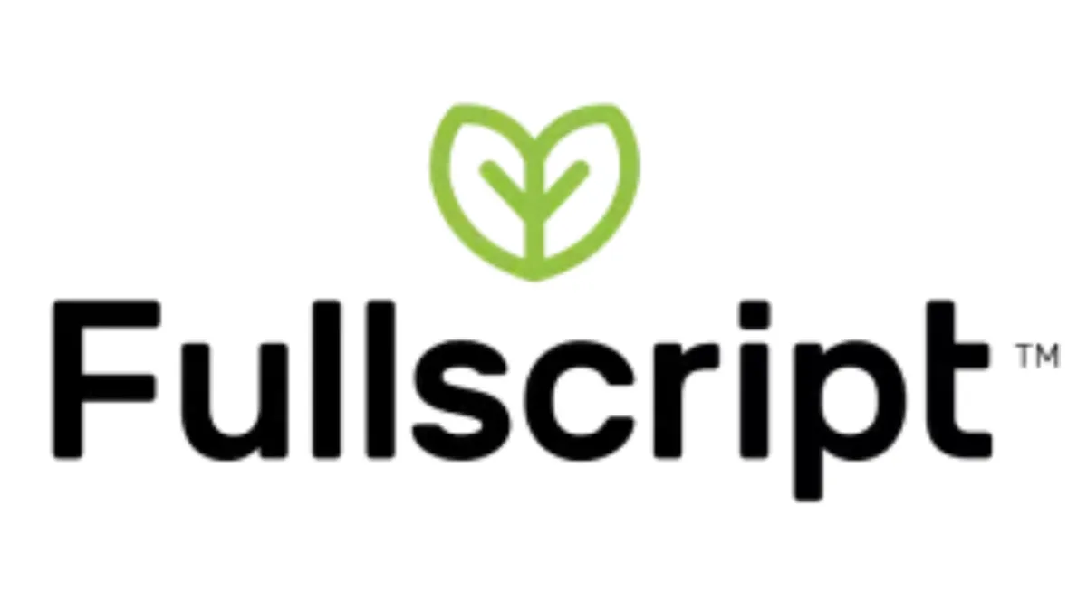 Fullscripts logo with 2 green leaves