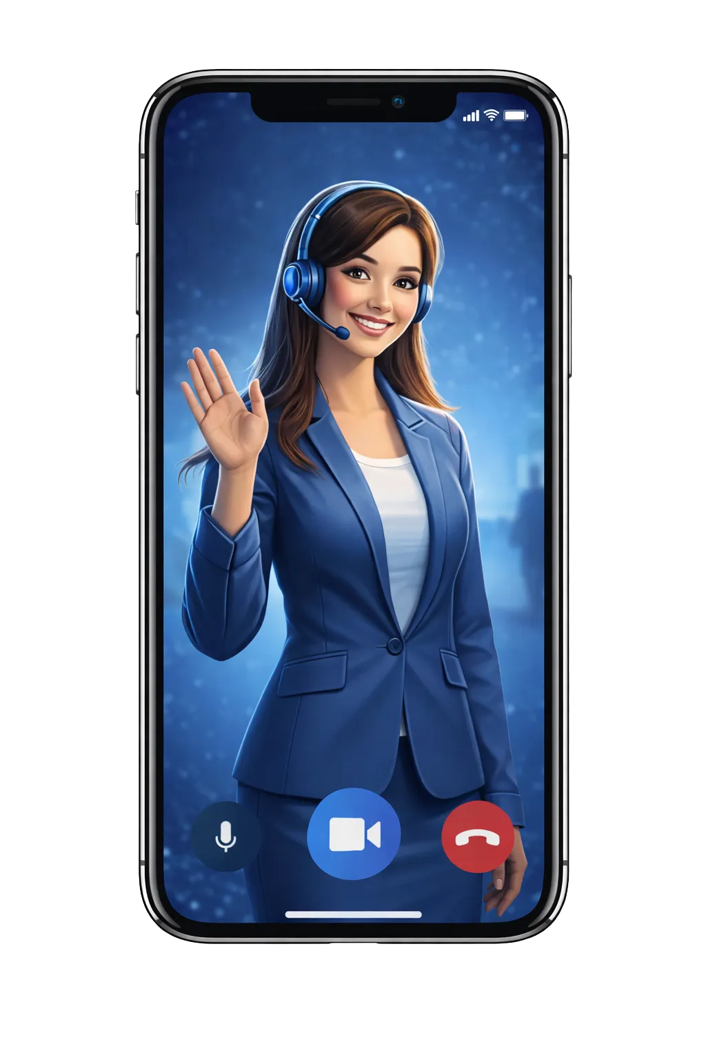Animated phone and dashboard UI placeholder for lead and revenue systems
