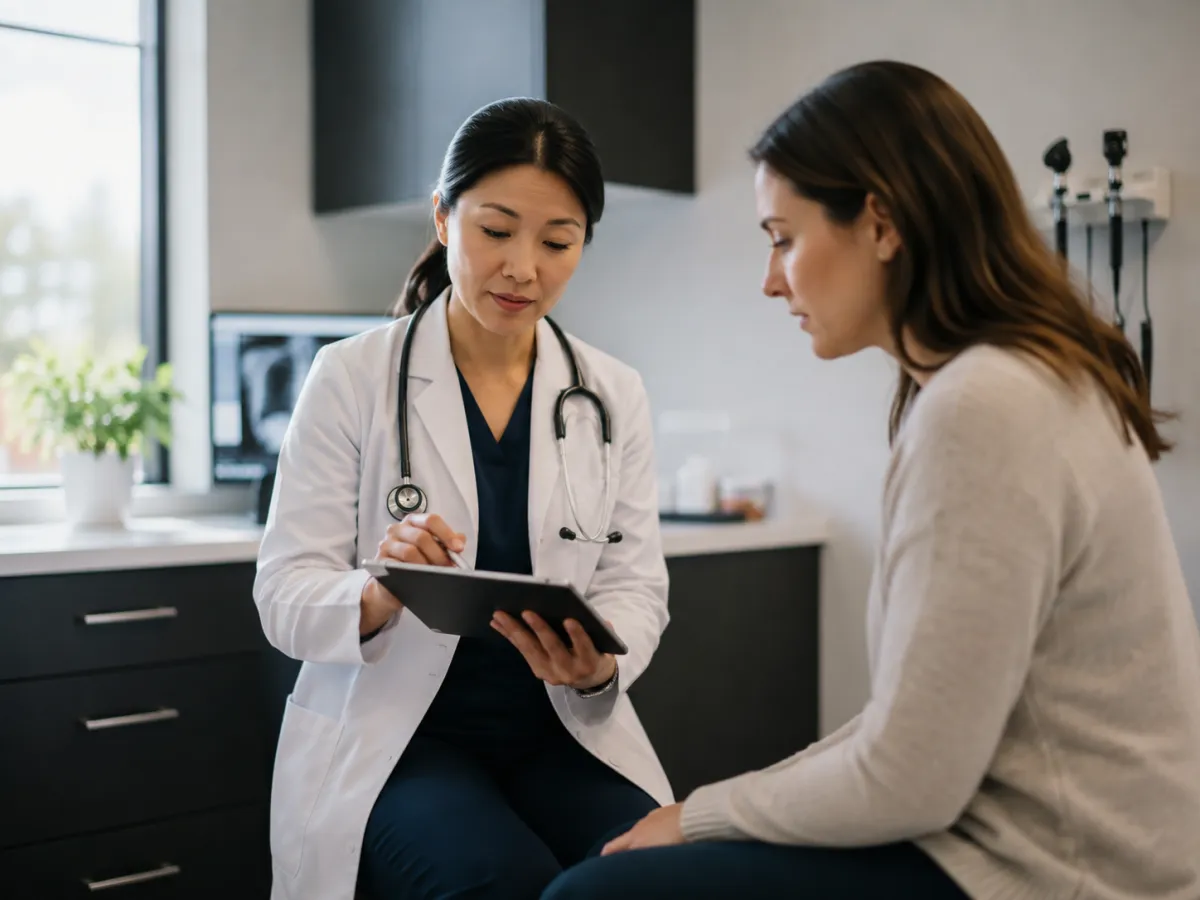 Terapeuta de spa médico conversando con un cliente relajado