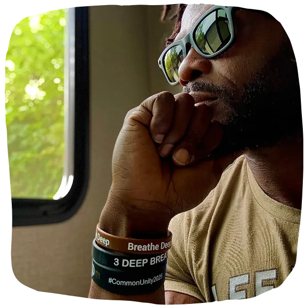 Leader practicing breathwork