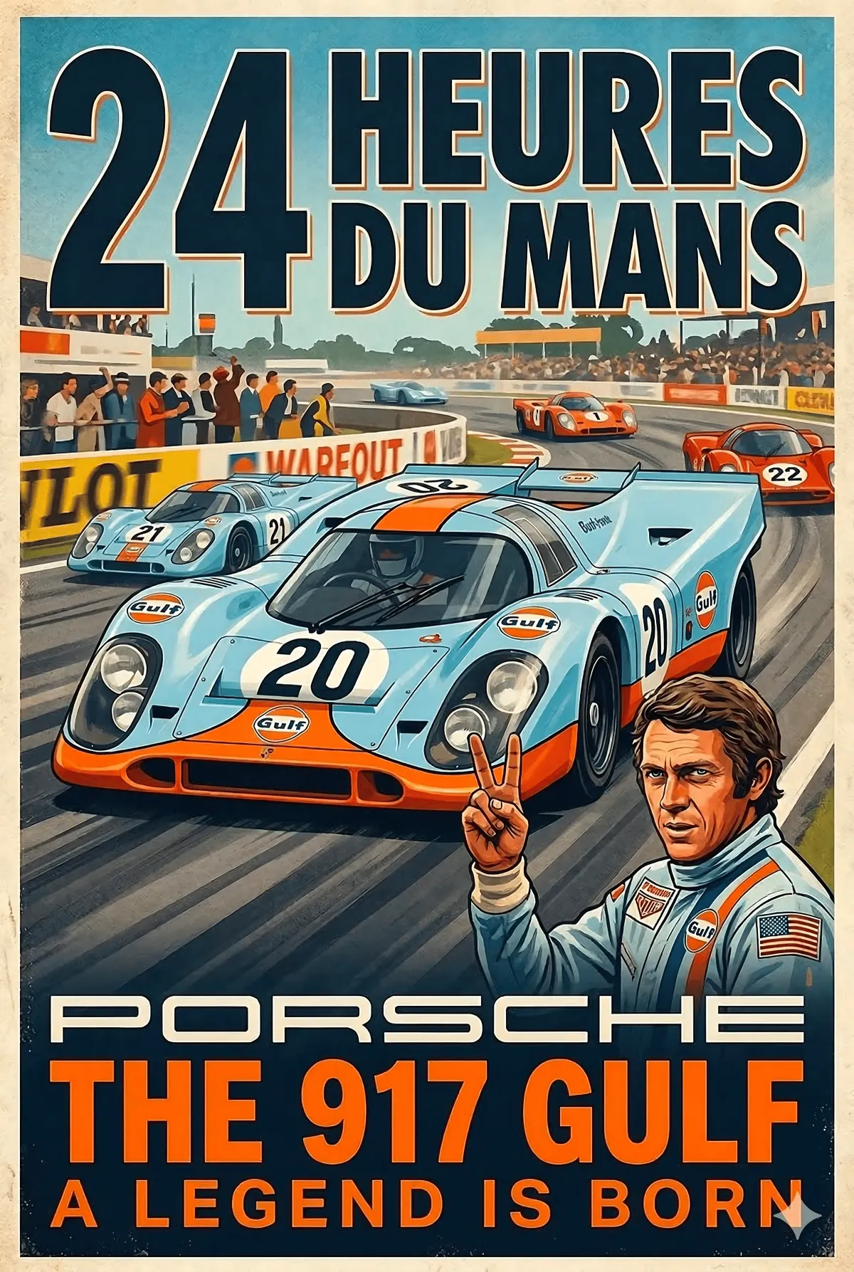 Affiche murale vintage automobile imprimée sur mesure à Tours