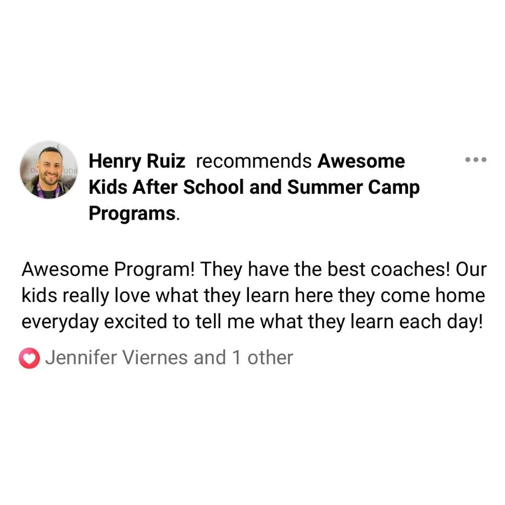 5 Star Reviews For Awesome Kids! After School & Summer Camp Programs