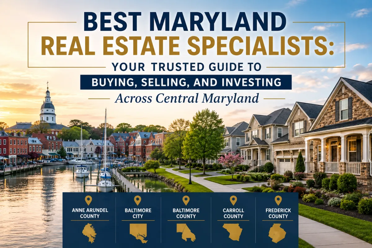 Best Maryland Real Estate Specialists helping buyers and sellers across Anne Arundel County, Baltimore City, Baltimore County, Carroll County, and Frederick County.