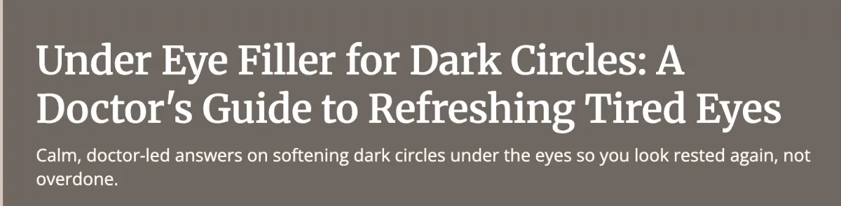 Under Eye Filler for Dark Circles | Radiant Secrets