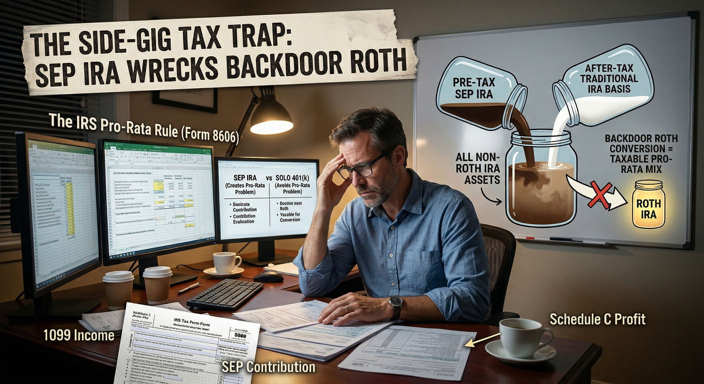 Tax filing with all the complexity of SEP IRA and Backdoor Roth