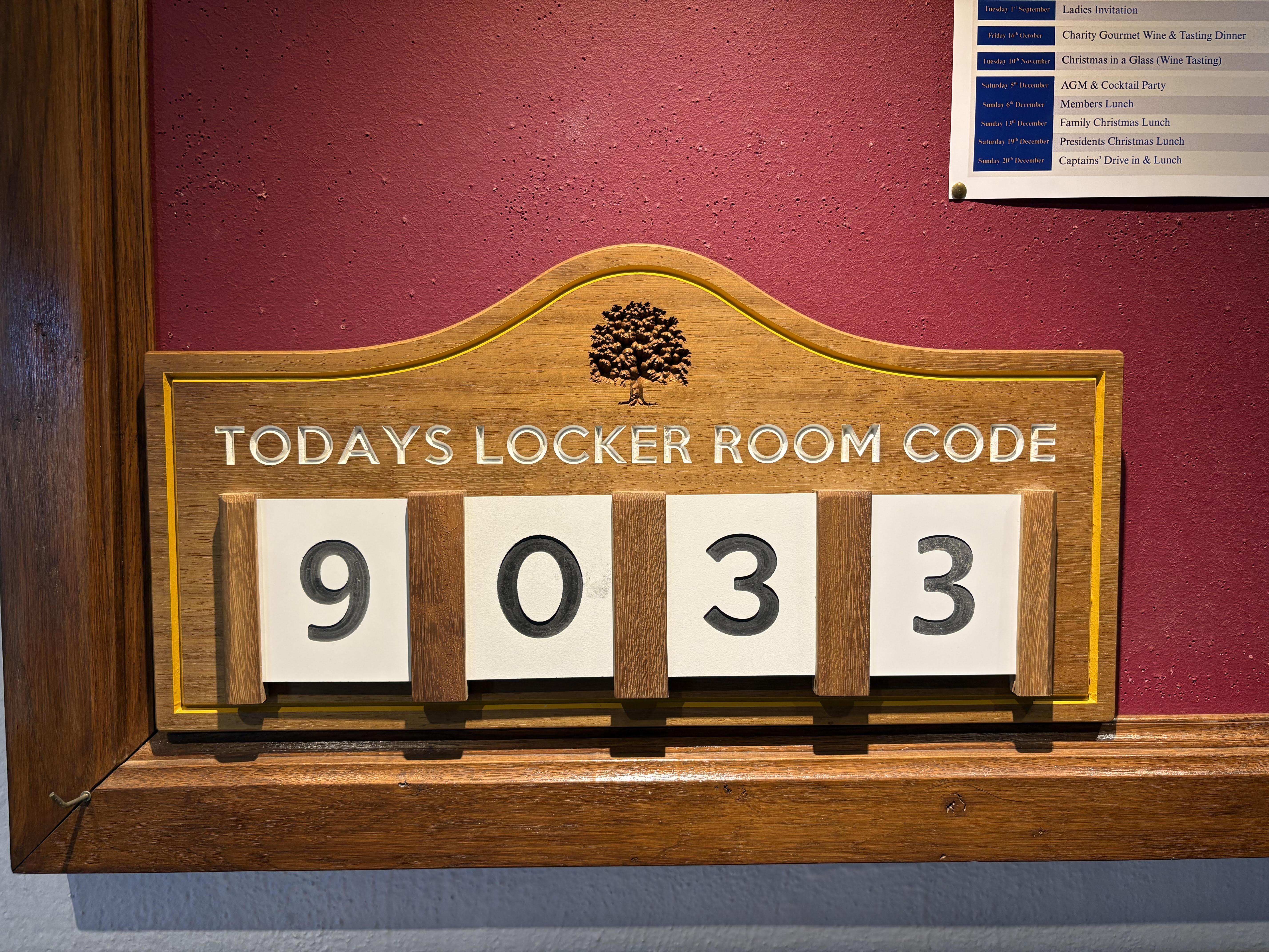 Tandridge Golf Club Locker Sign