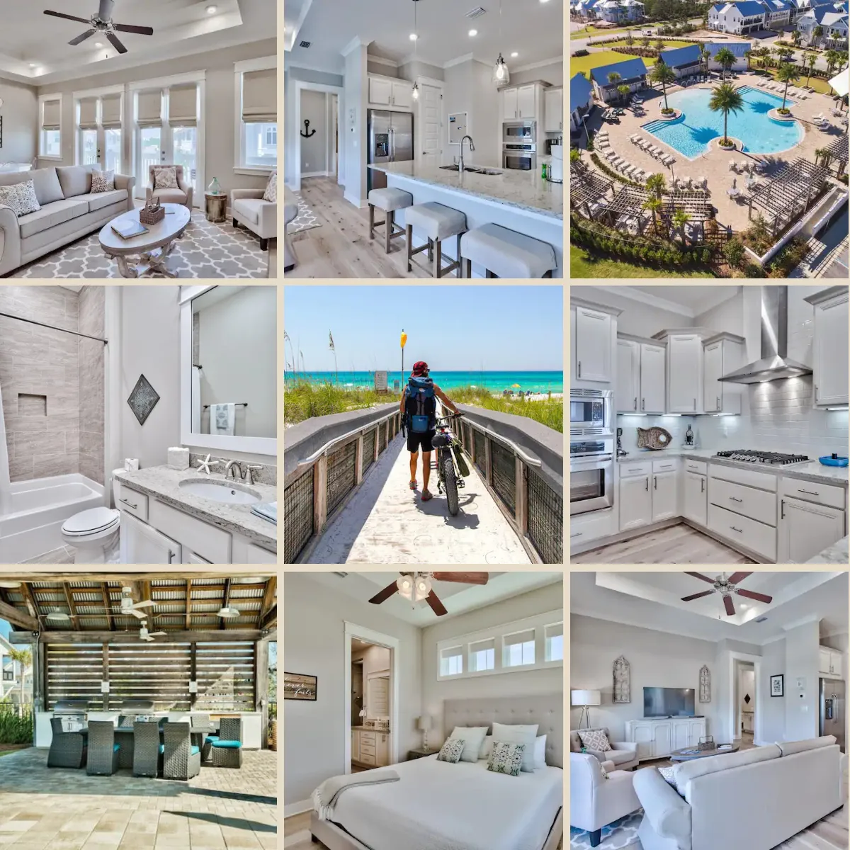 2 beautiful bedrooms, 2 baths, 1,200 sq/ft of luxurious space to enjoy while you expore all that 30A has to offer.