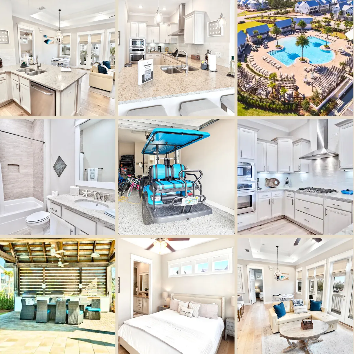 2 beautiful bedrooms, 2 baths, 1,200 sq/ft of luxurious space to enjoy while you expore all that 30A has to offer.