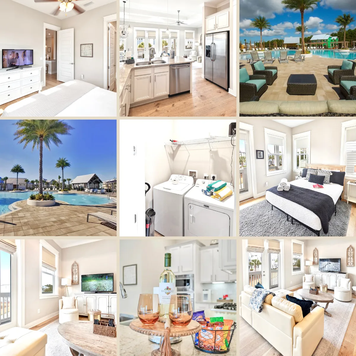 3 beautiful bedrooms, 2.5 baths, 1,800 sq/ft of luxurious space to enjoy while you expore all that 30A has to offer.