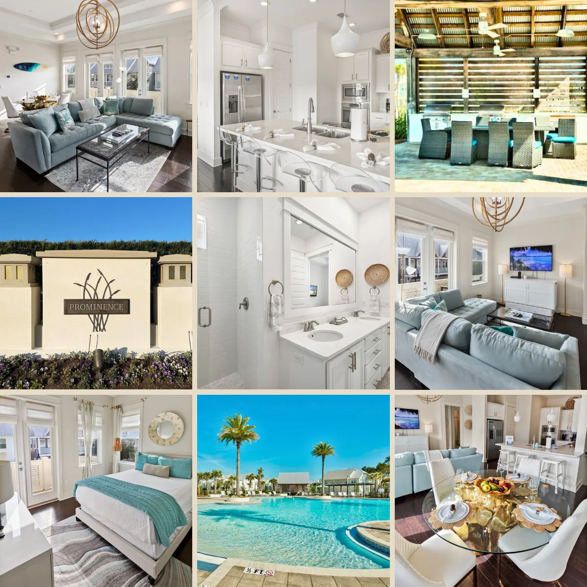 3 beautiful bedrooms, 2.5 baths, 1,800 sq/ft of luxurious space to enjoy while you expore all that 30A has to offer.