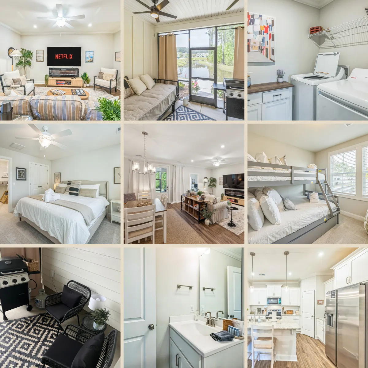 3 beautiful bedrooms, 2.5 baths, 1,800 sq/ft of luxurious space to enjoy while you expore all that 30A has to offer.