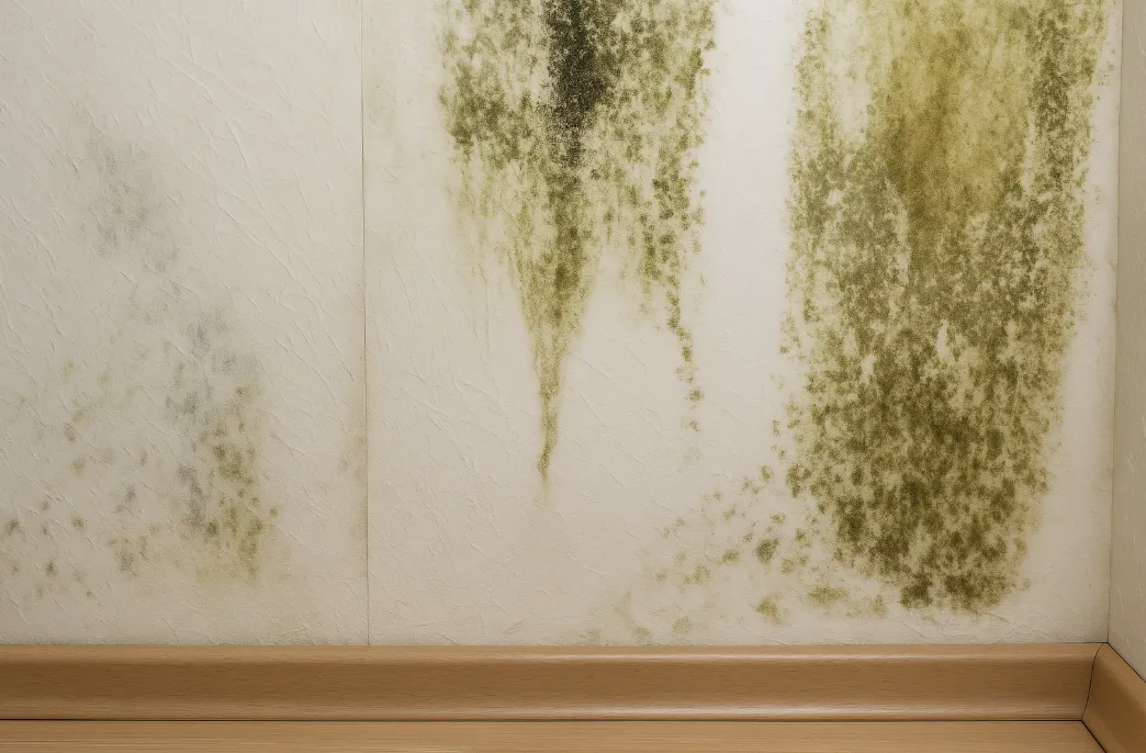 Black mould on wall due to high humidity