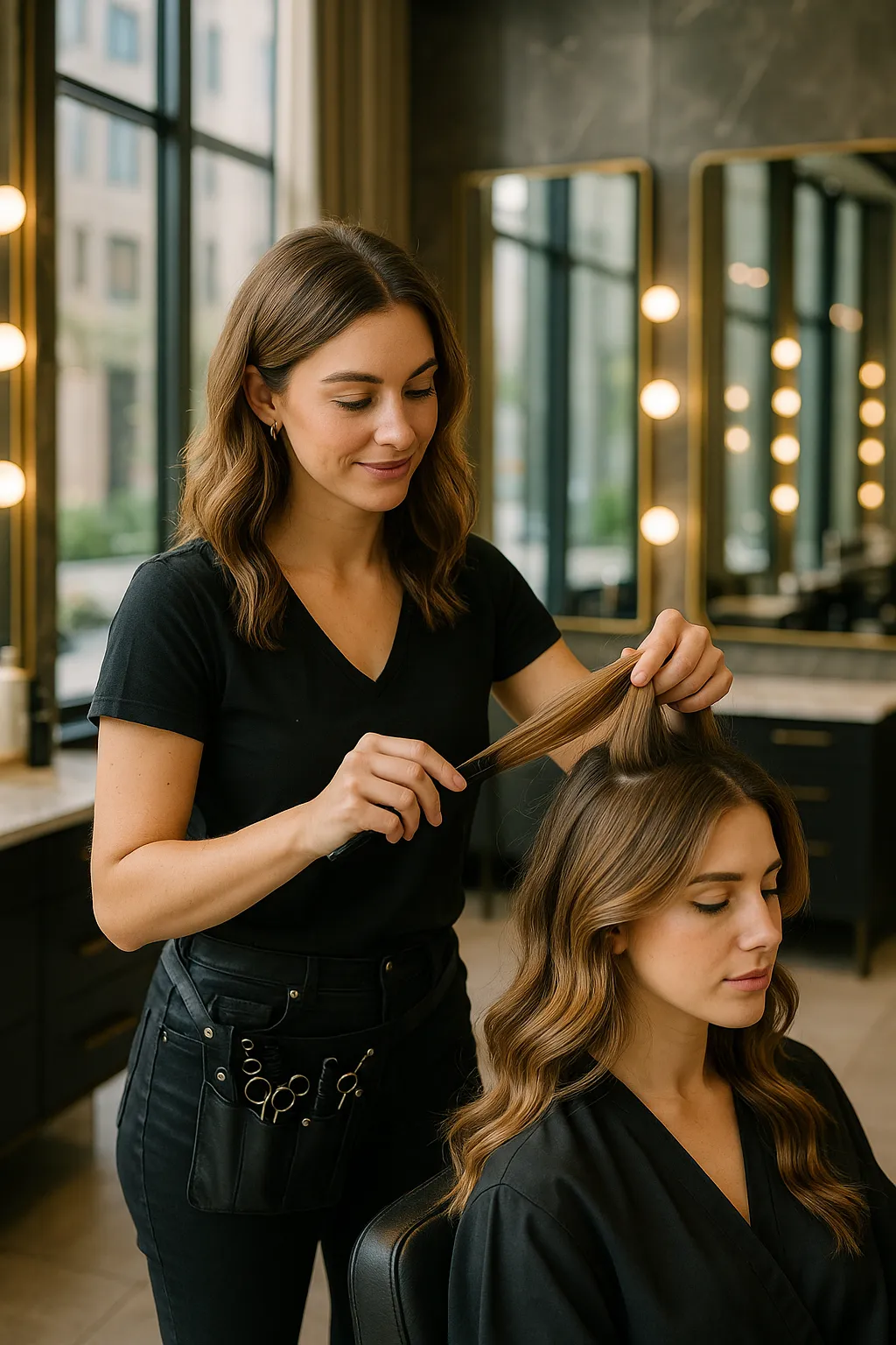 a man sitting in front of a window using a laptop computer