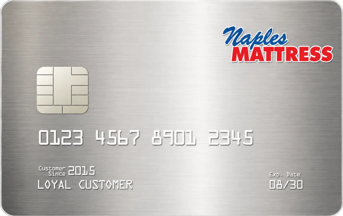 Mock ATM with Naples Mattress Logo