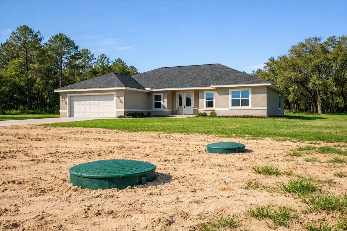 newSeptic installation in Ocala Florida with new piping and excavation work