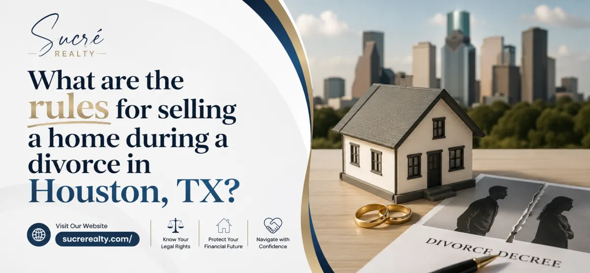 Houston couple with real estate agent reviewing home sale documents
