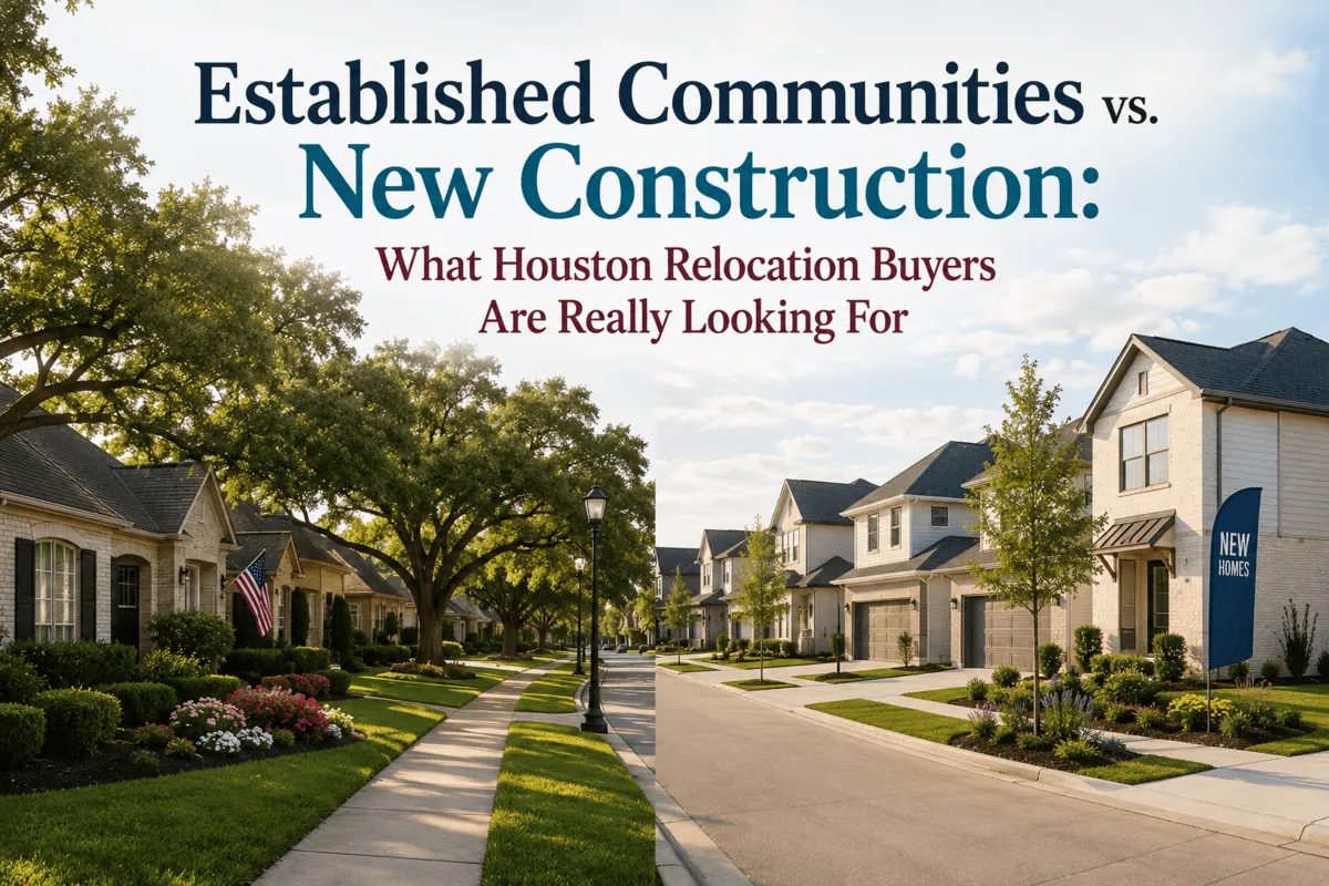 Established Communities vs. New Construction: What Houston Relocation Buyers Are Really Looking For