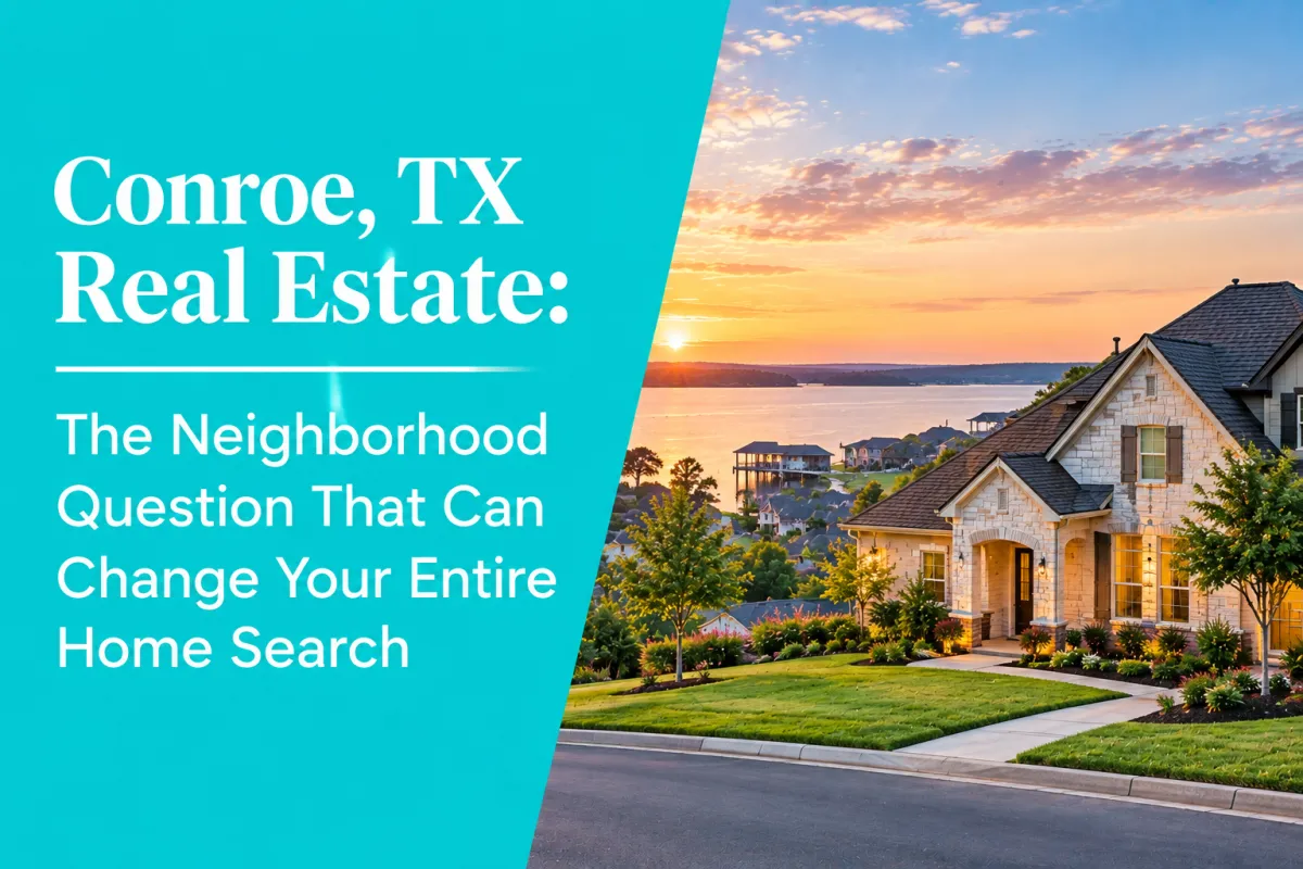 Conroe TX real estate home search in a welcoming residential neighborhood