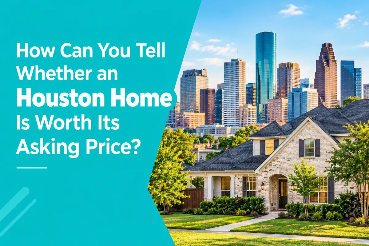 Houston home exterior illustrating how buyers can evaluate a property's asking price and condition.