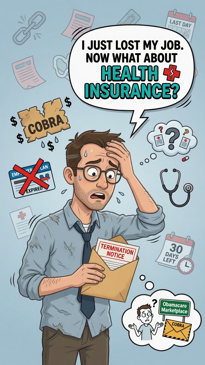 Atlanta worker comparing health insurance options after losing employer-sponsored coverage
