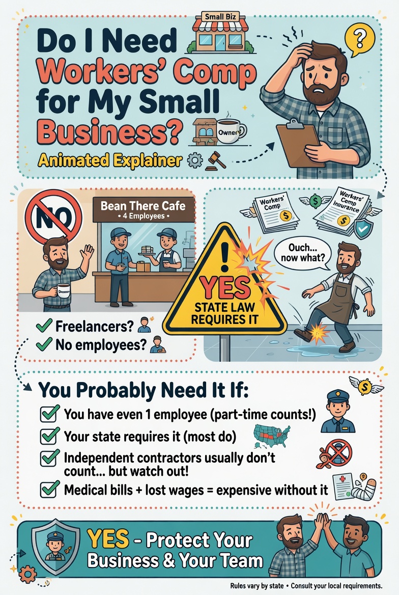 Atlanta small business owner reviewing a Workers' Comp insurance quote for their 2026 payroll