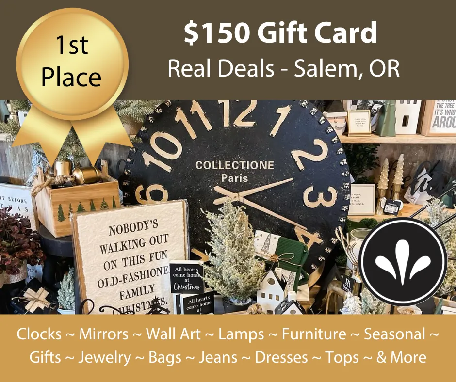 1st Place Prize $150 Gift Card to Real Deals 