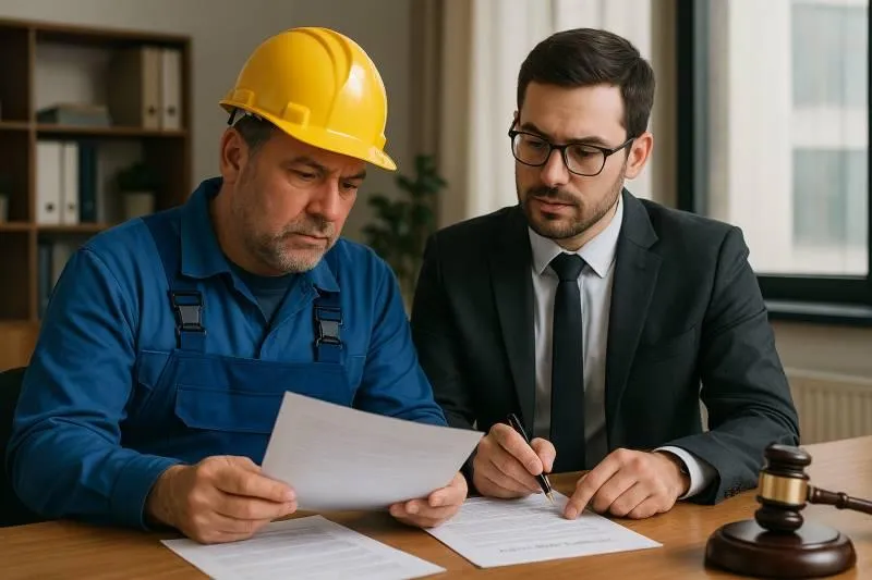 “Injured Florida worker consulting with an attorney about reopening a closed OJCC workers’ compensation claim.”