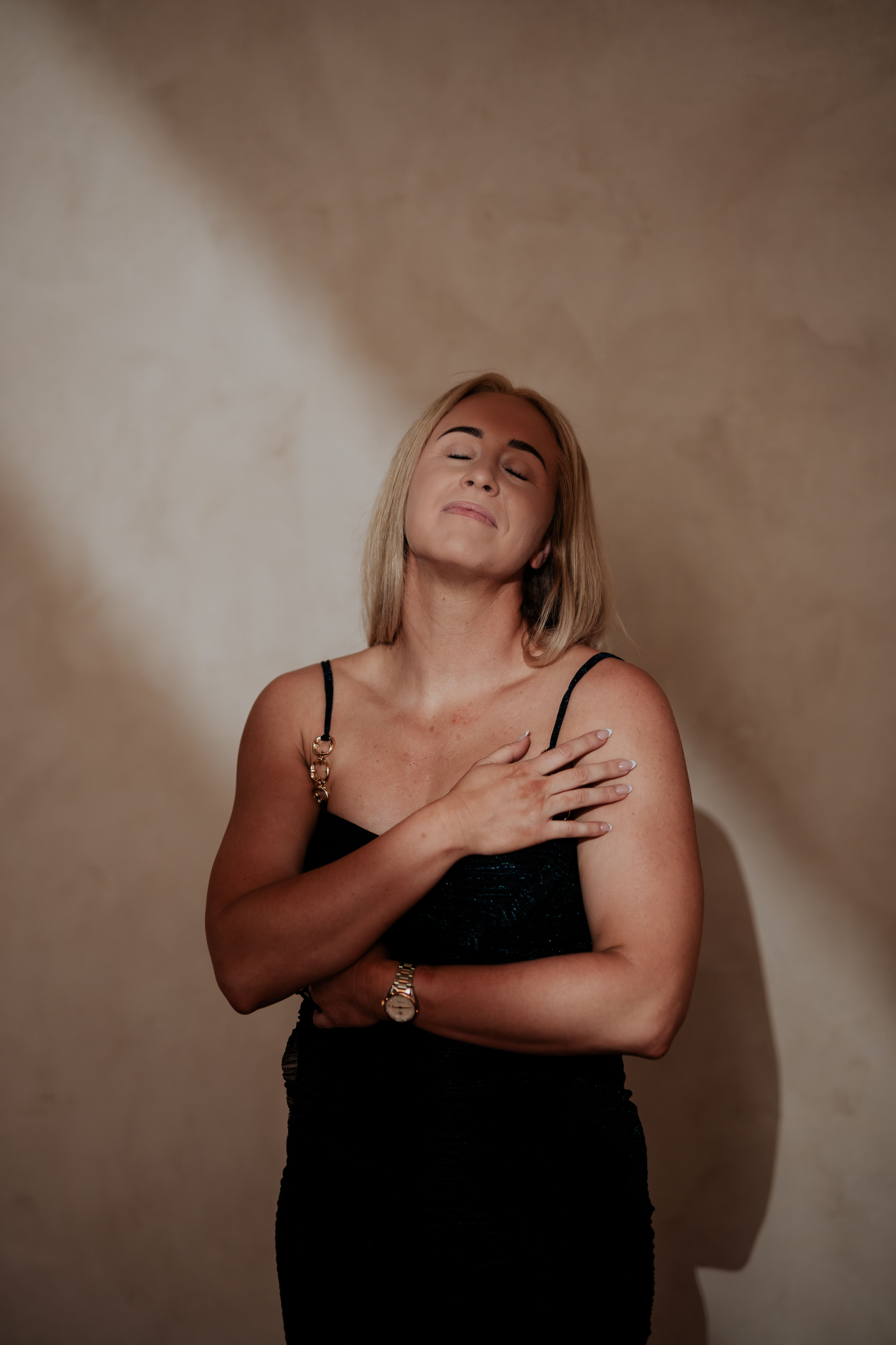 Woman speaking confidently to an audience