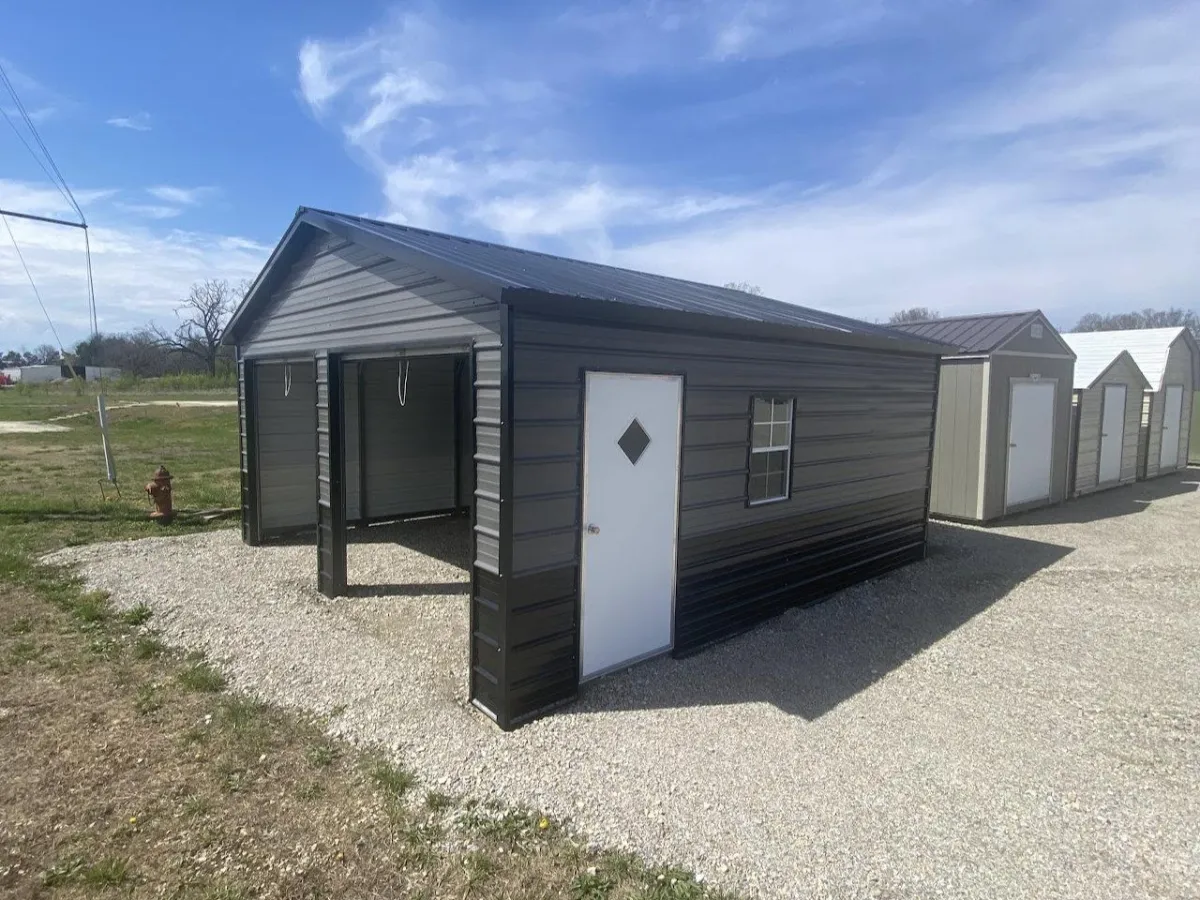 Covered carport structure for residential use – Wynne Outdoor Sales