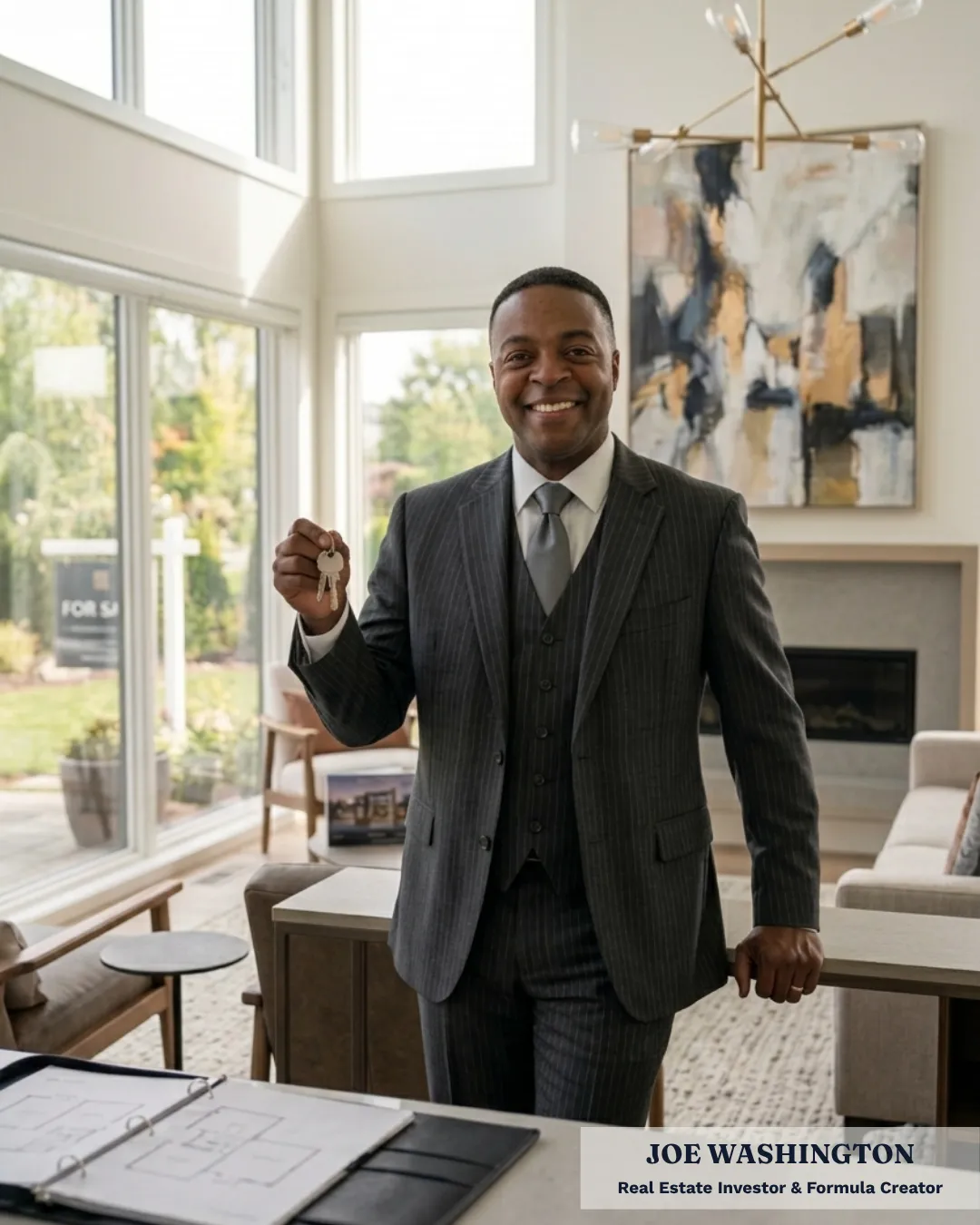 : "Joe Washington, real estate investor with 20+ years of experience, in a property interior"