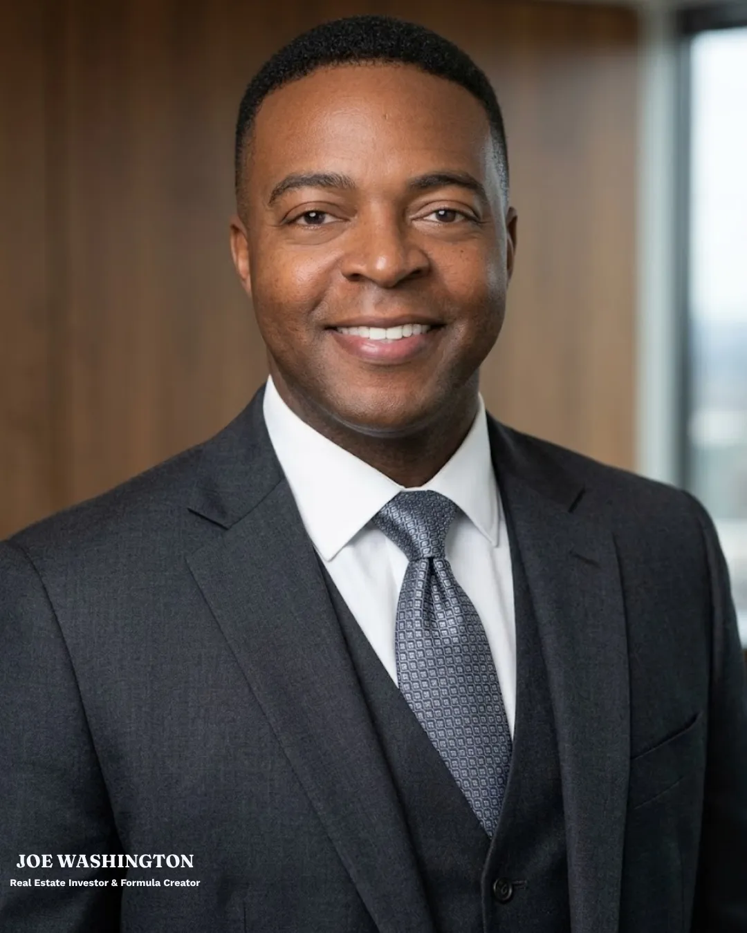 "Joe Washington, real estate investor with 20+ years of experience and formula creator, professional headshot"