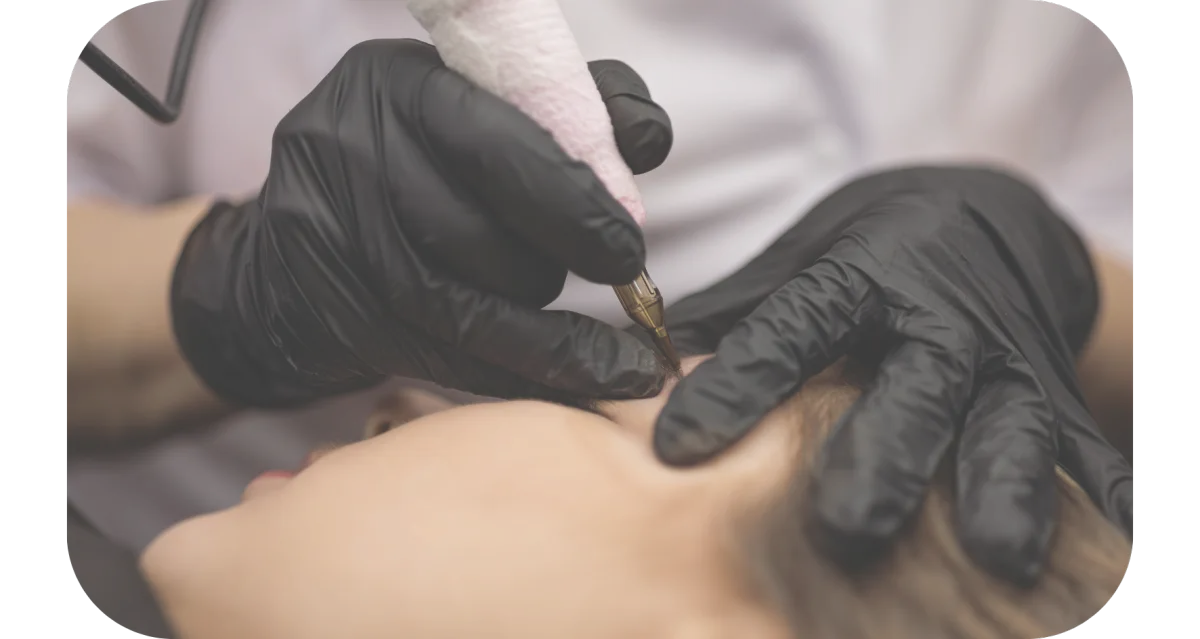 Saline Permanent makeup removal by Julie Michaud
