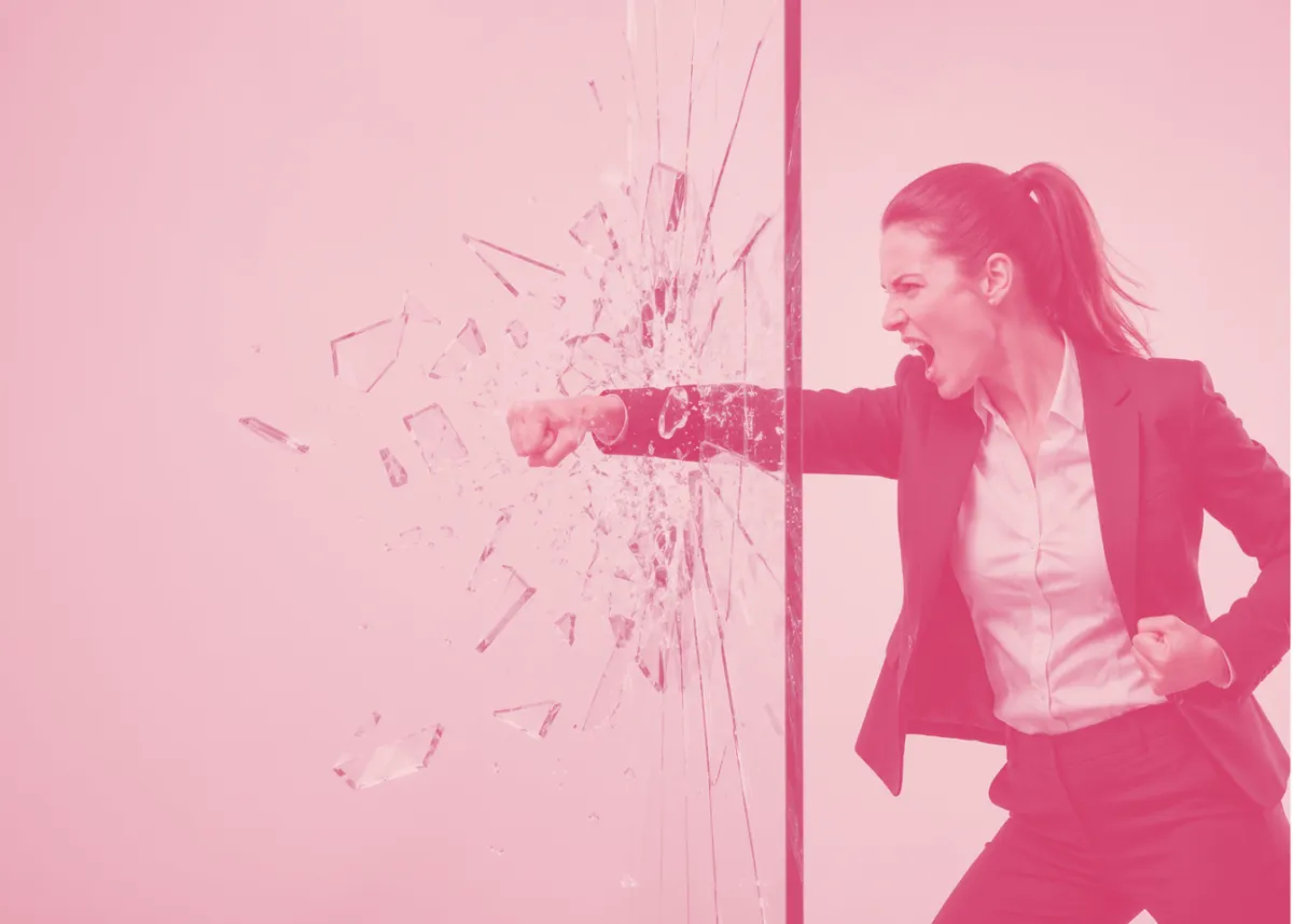 women breaking her inner glass ceiling