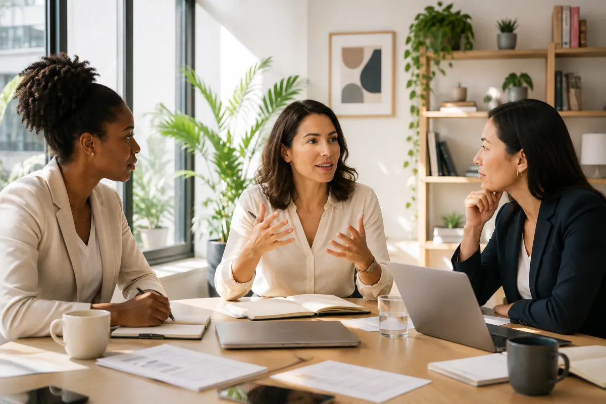 High-potential women participating in a leadership development program