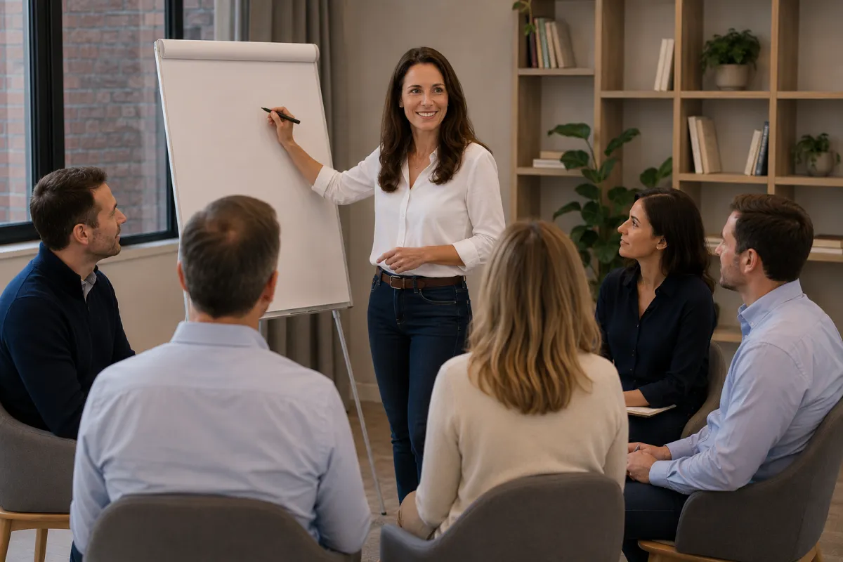 Cécile Meunier facilitating a co-development session