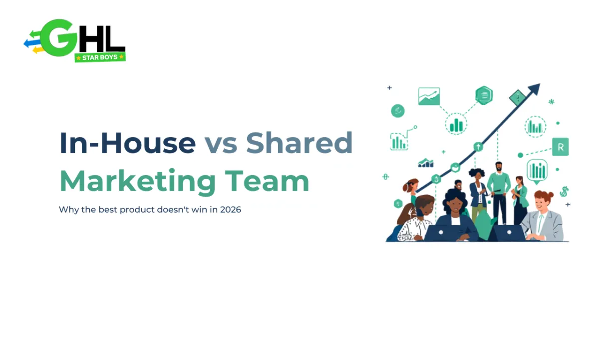 In-House vs Shared Marketing Team comparison for GoHighLevel businesses in 2026