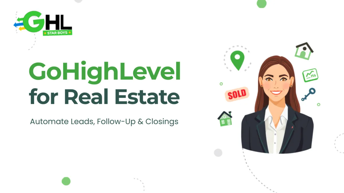 GoHighLevel real estate CRM cover for agents and brokerages