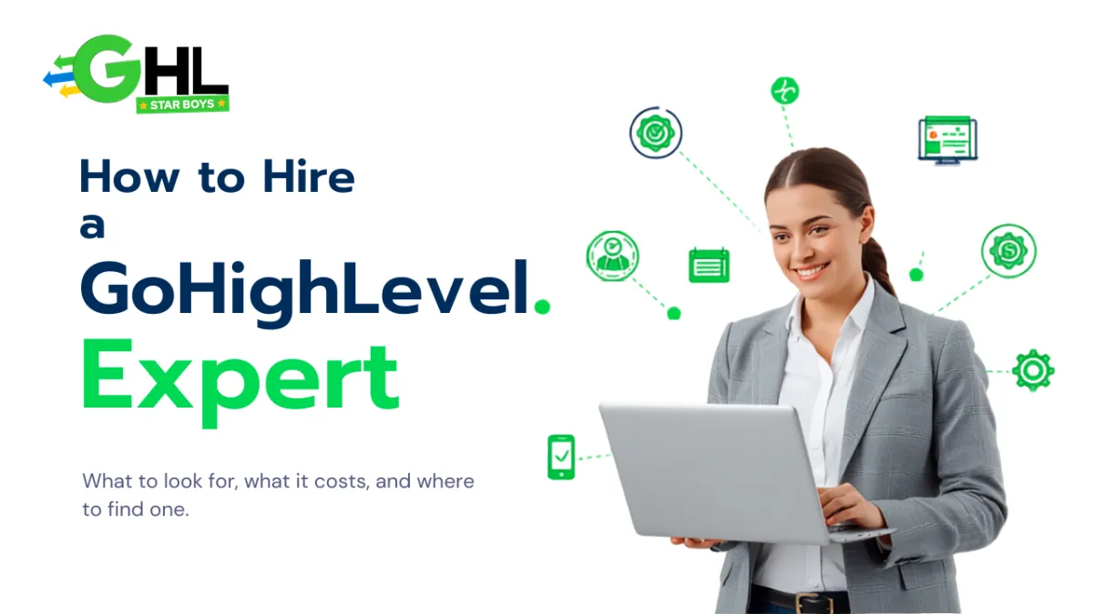 How to hire a GoHighLevel expert, showing a professional GHL specialist