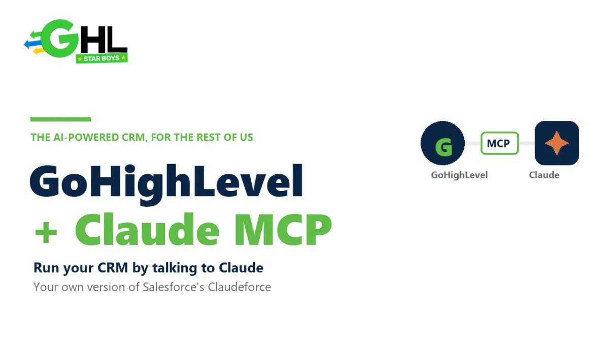GoHighLevel plus Claude MCP: connect Claude to your GHL CRM, an accessible version of Salesforce Claudeforce