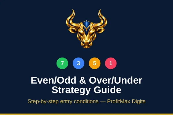 Deriv Even/Odd and Over/Under strategy guide cover with color-coded digit percentage key