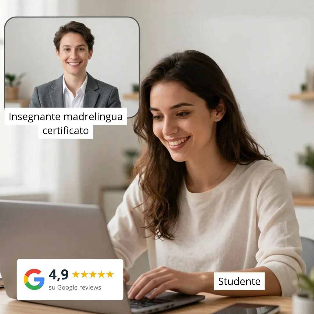 Studentessa che fa una lezione online