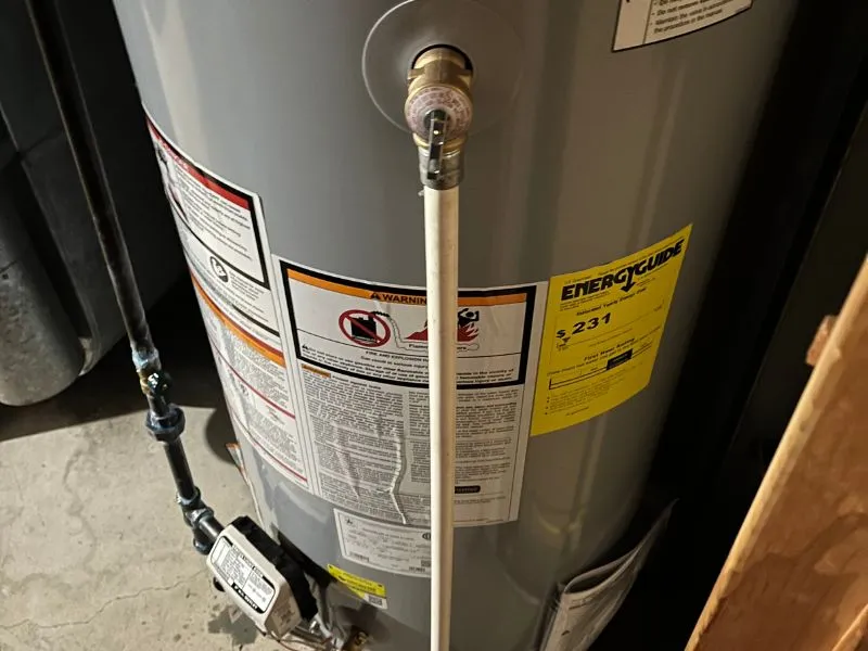 Hot water tank installed