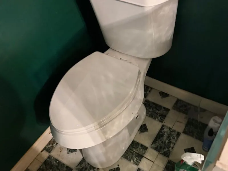 Residential toilet in a Buffalo, NY bathroom