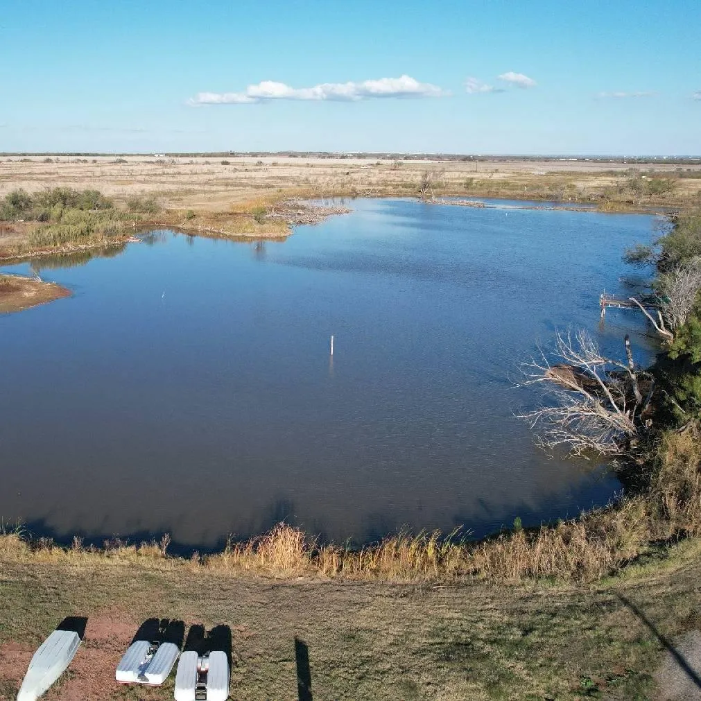 Aerial view of Possum Kingdom RV Resort showing RV sites along Possum Kingdom Lake