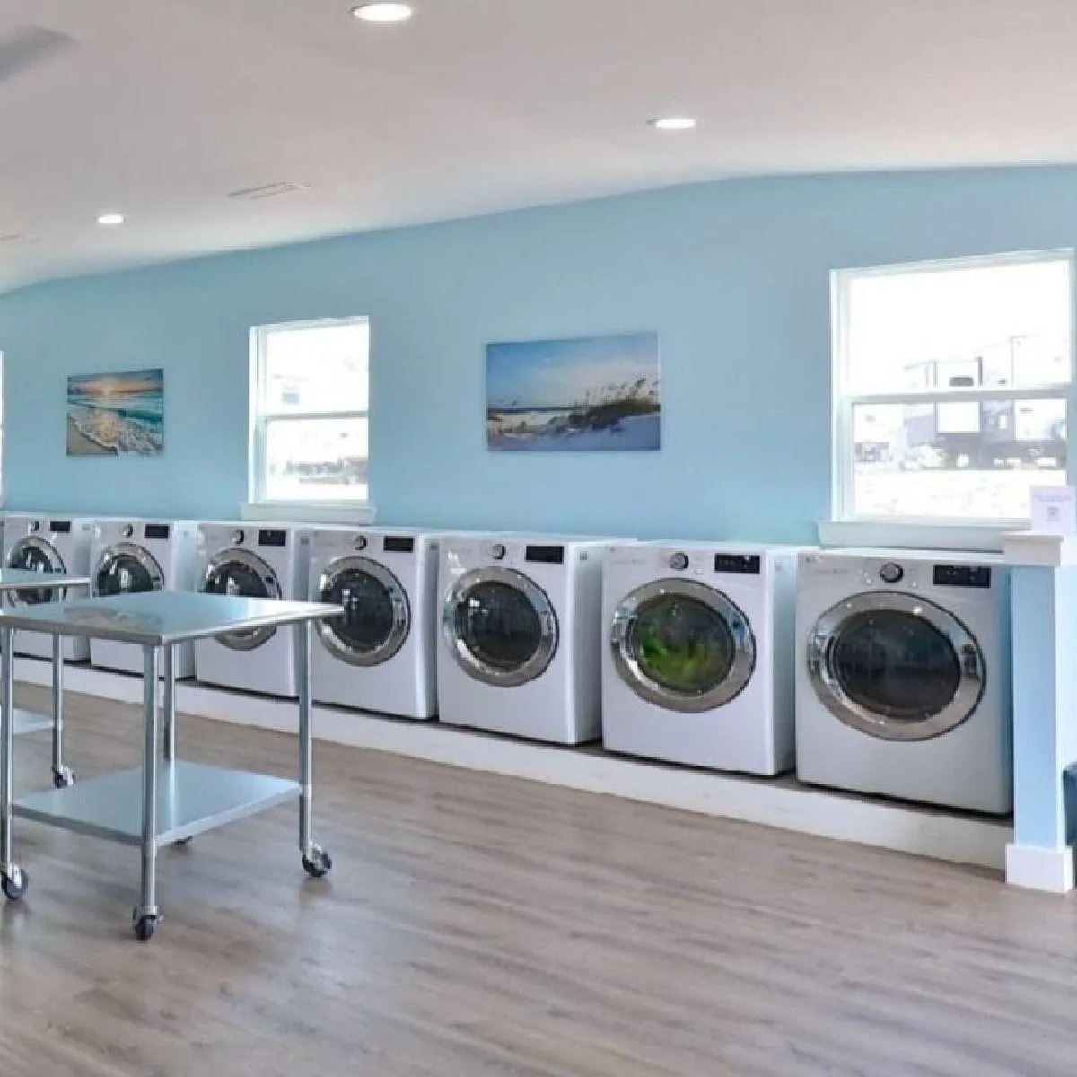 Guests walking from their RV to the shore of Possum Kingdom Lake for swimming and fishing