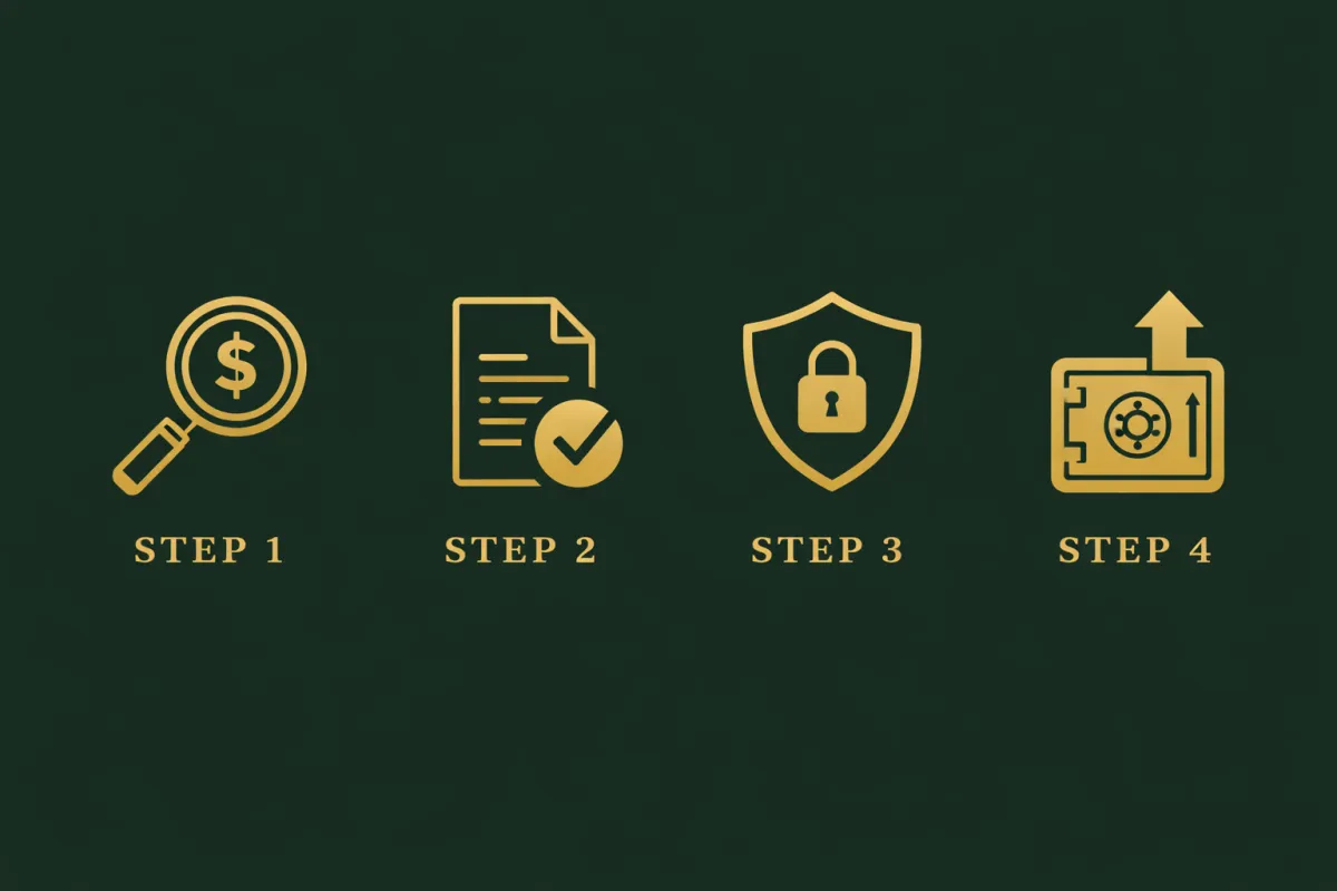 Four step process showing how The Green Door recovers IRS government tax incentives for American businesses