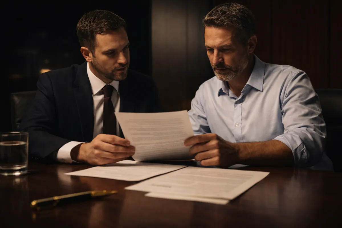 ERISA attorneys and business consultants reviewing IRS tax recovery documents for The Green Door program audit protection